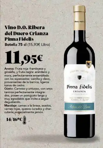 Gadis Vino d.o. ribera del duero crianza pinna fidelis oferta