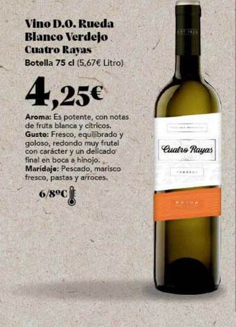 Gadis Vino d.o. rueda blanco verdejo cuatro rayas oferta