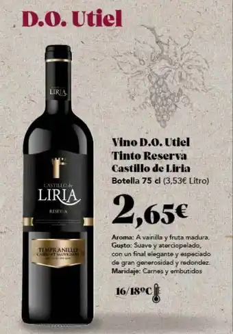 Gadis Vino d.o. utiel tinto reserva castillo de liria oferta