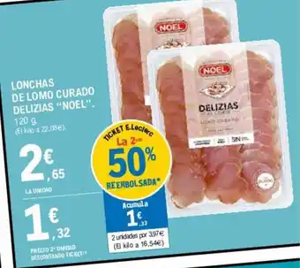 E.Leclerc "Noel" Lonchas De Lomo Curado Delizias 120g oferta