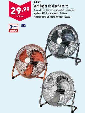 ALDI Quigg Ventilador De Diseño Retro oferta