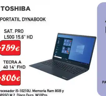Microsshop Toshiba Portatil Dynabook oferta