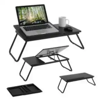 BricoCentro Bandeja con patas tapa elevable negro 74x34,5x25cm oferta