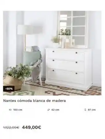 Banak Importa Nantes cómoda blanca de madera oferta