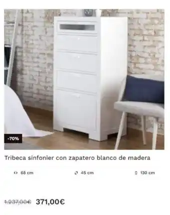 Banak Importa Tribeca sinfonier cno zapatero blanco de madera oferta