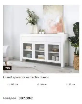 Banak Importa Liland aparador estrecho blanco oferta