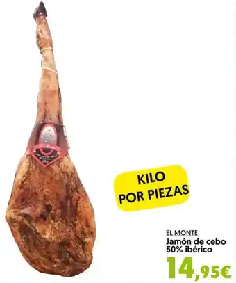 Hiper Usera Jamón de cebo 50% ibérico EL MONTE oferta