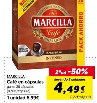Hiper Usera Marcilla Cafe En Capsulas oferta