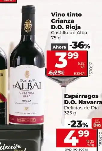 Dia Vino Tinto Crianza D.O Rioja oferta