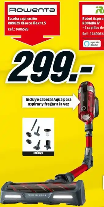 MediaMarkt Rowenta Escoba Aspiracion RH9829 XForce Flex 11.5 oferta