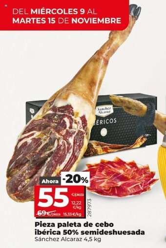 Dia Pieza Paleta de Cebo Iberica 50% Semideshuesada oferta
