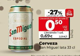 Dia Cerveza San Miguel Lata 33cl oferta
