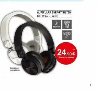 Milar Auricular Energy Sistem Bt Urban 2 Radio oferta