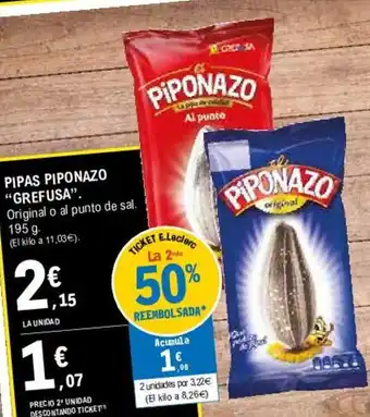 E.Leclerc "Grefusa" Pipas Piponazo 195g oferta