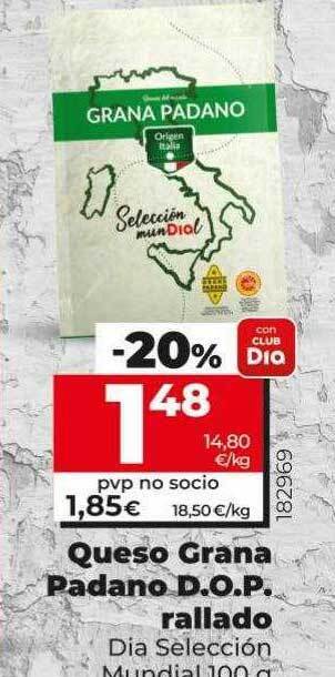 Dia Queso grana padano d.o.p. rallado dia selección mundial oferta