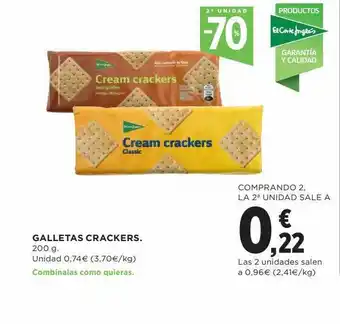 Hipercor 2a unidad -70% galletas crackers oferta
