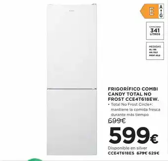 Hipercor Frigorífico combi candy total no frost cce4t618ew oferta