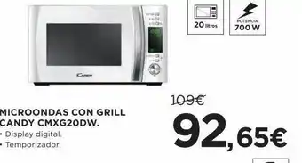 Hipercor Microondas con grill candy cmxg20dw oferta