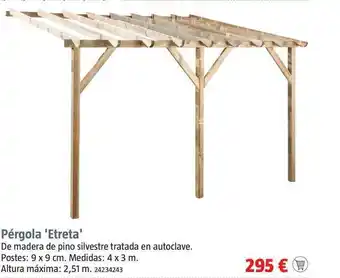 Bauhaus Pérgola Etreta Poste 9x9cm Medidas 4x3m oferta