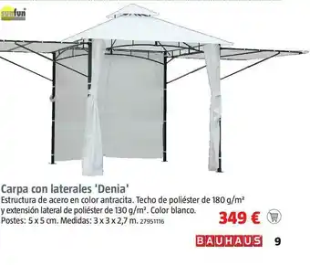 Bauhaus Carpa Con Laterales Denia Sunfun oferta