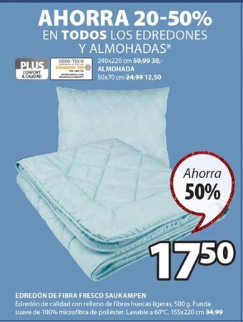 JYSK Edredon De Fibra Fresco Saukampen oferta