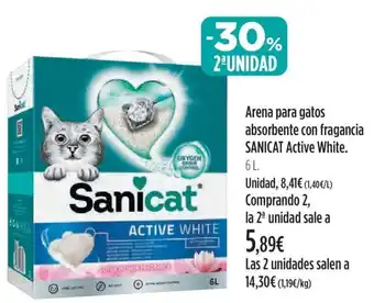 El Corte Inglés Arena Para Gatos Absorbente Con Fragancia Sanicat Active White oferta