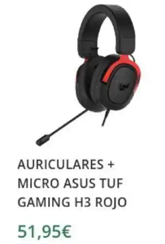 PCBox Auriculares + Micro Asus Tuf Gaming H3 Rojo oferta