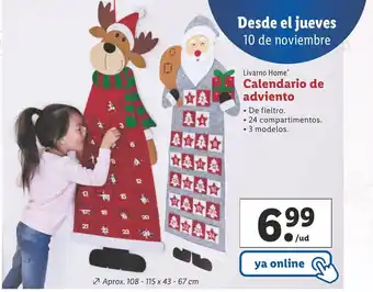 Lidl Calendario de Adviento oferta