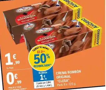 E.Leclerc "Clesa" Crema Bombón Original 8 x 125g oferta