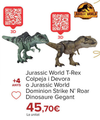 Carrefour Jurassic World T-Rex Colpeja i Devora o Jurassic World Dominion Strike N' Roar Dinosaure Gegant oferta