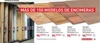 Bauhaus 'Abedul' Encimeras De Madera 260 x 63,5cm oferta