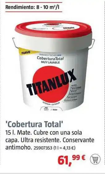Bauhaus Cobertura Total 15 L Mate oferta