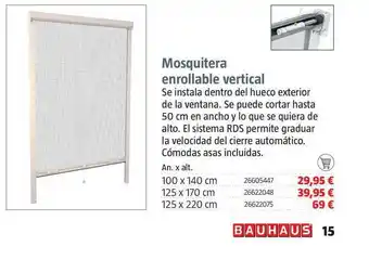 Bauhaus Mosquitera Enrollable Vertical 100 x 140cm oferta