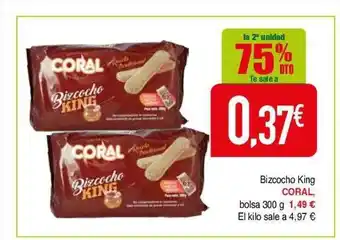 Masymas La 2a unidad 75% dto bizocho king coral oferta