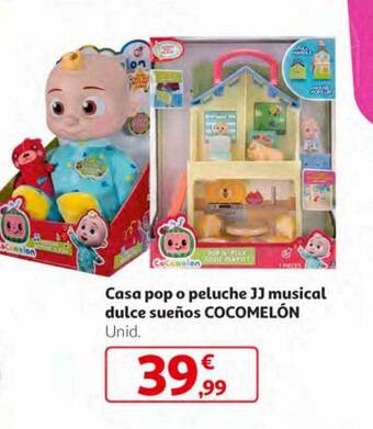 Alcampo Casa pop o peluche jj musical dulce sueños cocomelón oferta