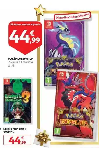 Alcampo Pokémon switch luigi's mansion 3 switch oferta