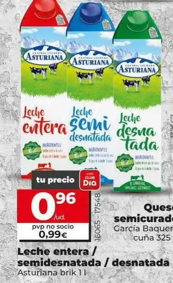 Dia Leche entera semidesnatada desnatada asturiana oferta