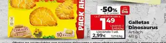 Dia -50% la 2a unidad galletas dinosaurus artiach oferta