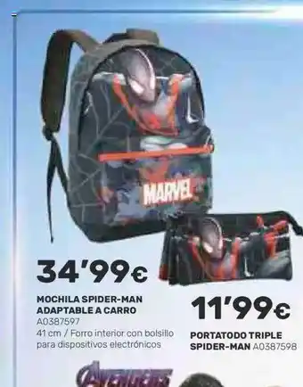 Juguettos Mochila spider-man adaptable a carro oferta