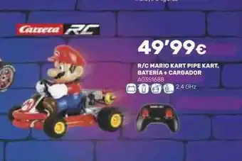 R c mario kart pipe kart bateria + cargador carrera