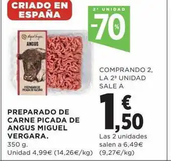 Hipercor 2a unidad -70% preparado de carne picada de angus miguel vergara oferta