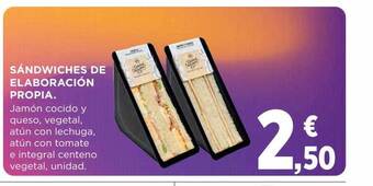 Hipercor Sàndwiches de elaboración propia oferta