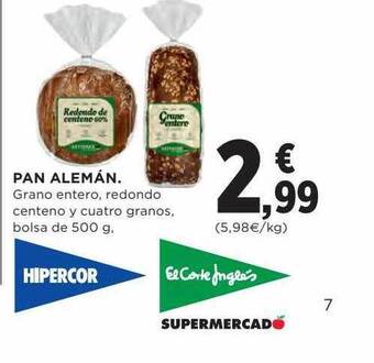 Hipercor Pan alemán oferta