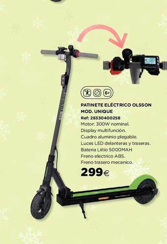 Hipercor Patinete eléctrico olsson mod. unique oferta