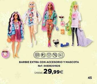 Hipercor Barbie extra con accesorio y mascota oferta