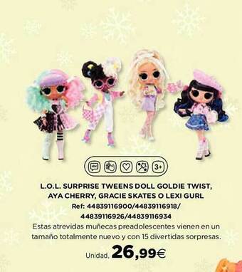 Hipercor L.o.l. surprise tweens doll goldie twist aya cherry gracie skates o lexi gurl oferta