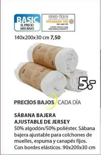 JYSK Sábana bajera ajsutable de jersey oferta