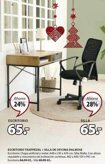 JYSK Escritorio trappedal + silla de oficina dalmose oferta