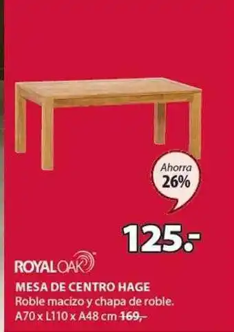 JYSK Royaloak mesa de centro hage oferta