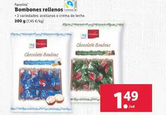 Lidl Favorina bombones rellenos oferta